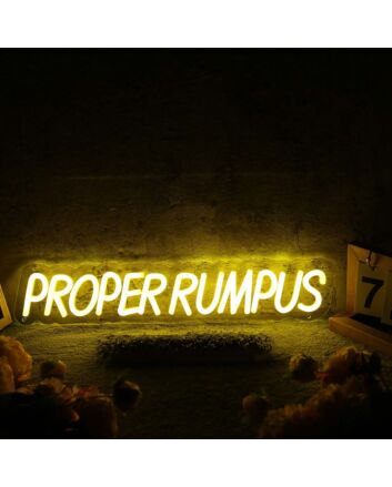Proper Rumpus Yellow Neon Sign