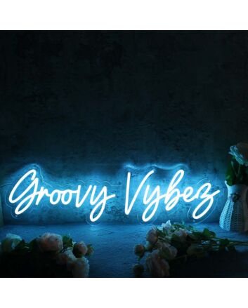 Groovy Vybes Blue Neon Sign