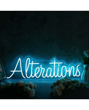 Alterations Blue Neon Sign