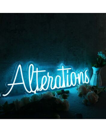 Alterations Blue Neon Sign