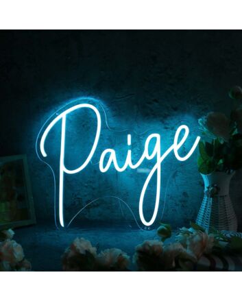 Paige Blue Name Neon Sign
