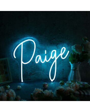 Paige Blue Name Neon Sign