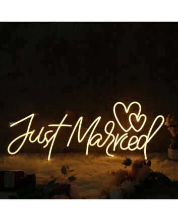 Just Married Yellow Neon Sign