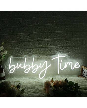 Bubby Time White Neon Sign