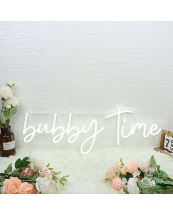 Bubby Time White Neon Sign
