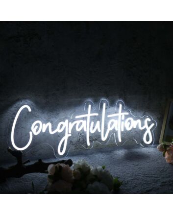 Congratulations White Neon Sign