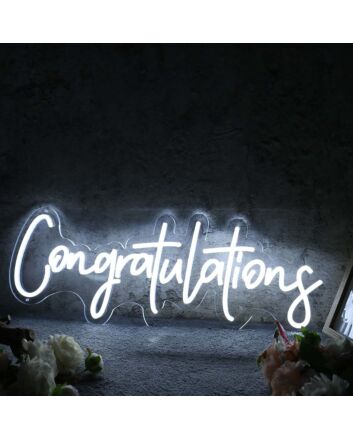 Congratulations White Neon Sign