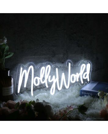 Mollyworld White Neon Sign