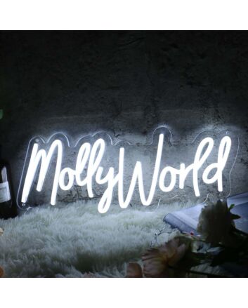 Mollyworld White Neon Sign