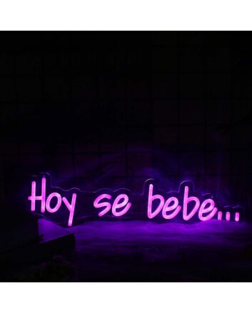 Hoy Se Bebe Purple Custom Neon Sign