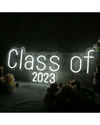 Class Of 2023 White Neon Sign