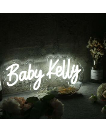 Baby Kelly White Neon Sign