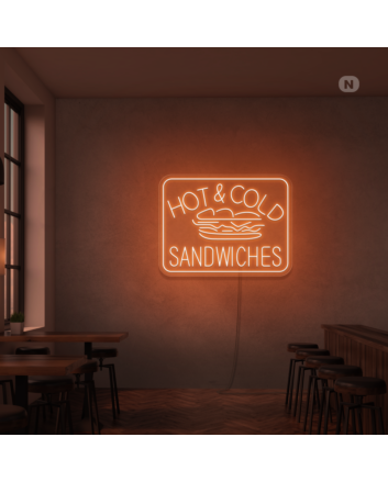 Customize Hot & Cold Sandwiches Neon Sign