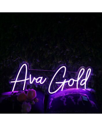 Ava Gold Purple Neon Sign