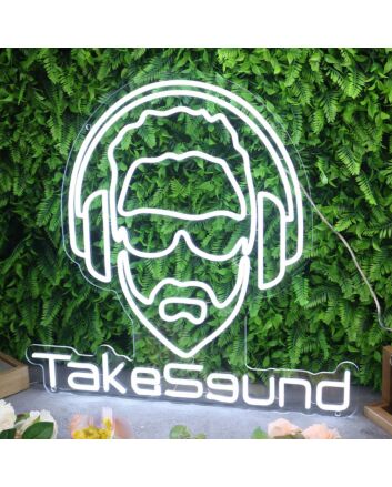 Take Sound White Custom Neon Sign