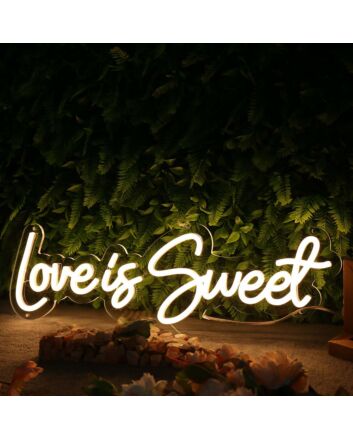 Love Is Sweet Yellow Neon Sign
