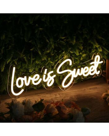 Love Is Sweet Yellow Neon Sign