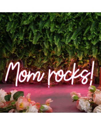 Mom Rocks Custom Neon Sign