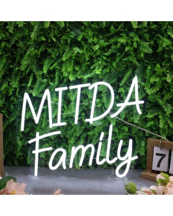 Mitda Family White Neon Sign