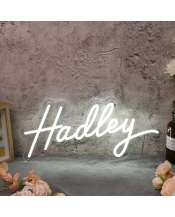Hadley White Neon Sign