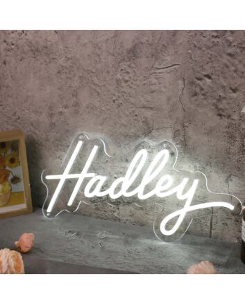 Hadley White Neon Sign