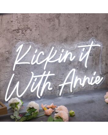 Kickin It With Annie White Neon Sign