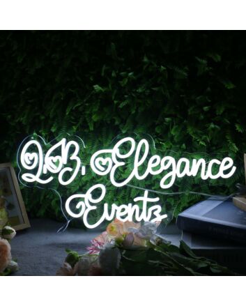 Love Elegance Events White Neon Sign