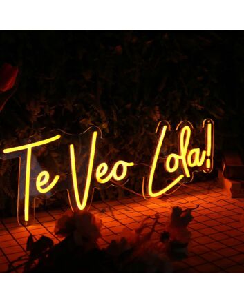 Te Veo Lola Orange Neon Sign