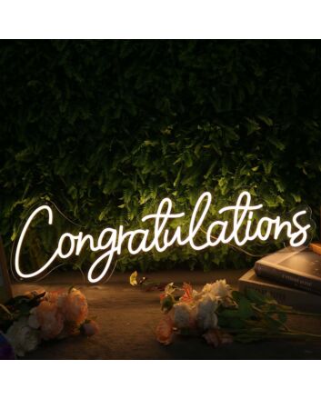 Congratulations Yellow Custom Neon Sign