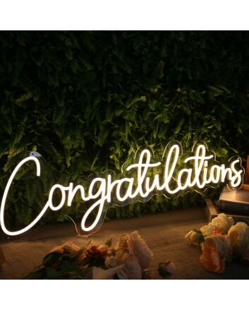 Congratulations Yellow Custom Neon Sign