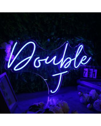 Double J Blue Neon Sign