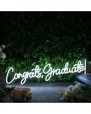 Congrats Graduate White Neon Sign