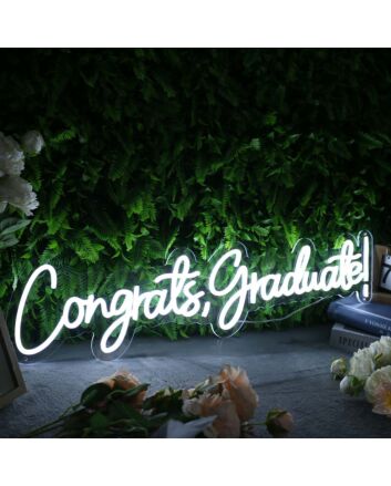 Congrats Graduate White Neon Sign