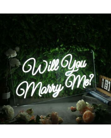 Will You Marry Me White Neon Sign