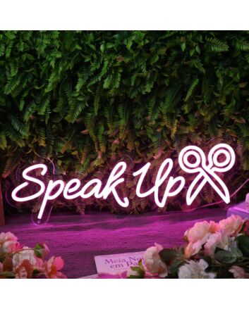 Speak Up Purple Neon Sign