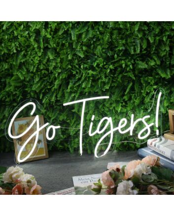Go Tigers White Neon Sign
