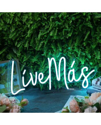 Live Mas Blue Neon Sign