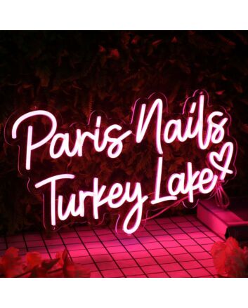 Paris Nails Turkey Lake Red Neon Sign