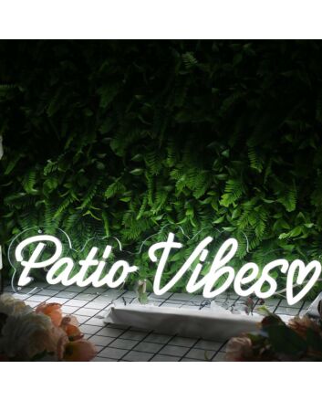 Patio Vibes White Neon Sign