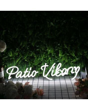 Patio Vibes White Neon Sign