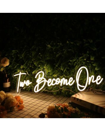 Two Become One Yellow Neon Sign
