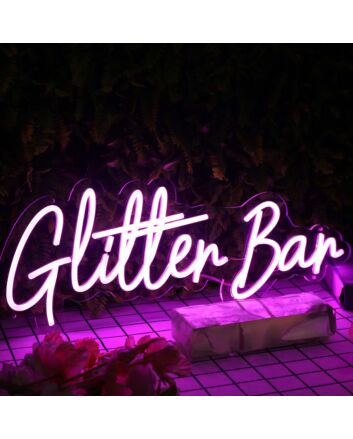 Glitter Bar Purple Neon Sign