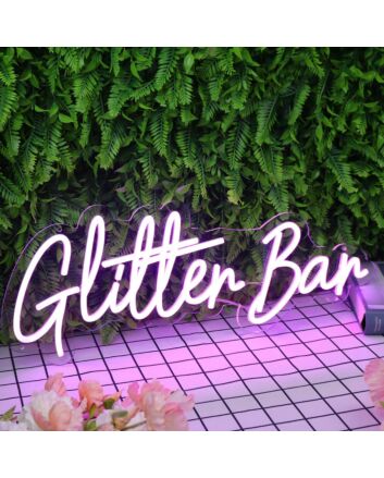 Glitter Bar Purple Neon Sign