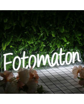 Fotomaton White Neon Sign