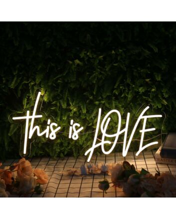 This Is Love Yellow Neon Sign