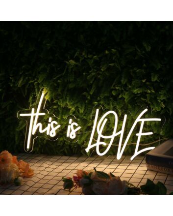 This Is Love Yellow Neon Sign