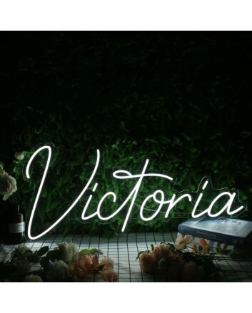 Victoria White Neon Sign