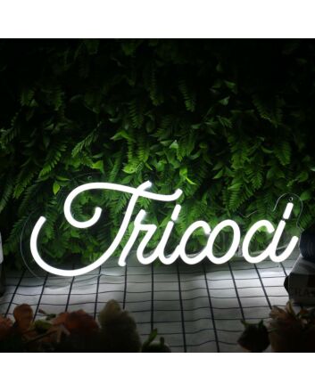 Tricoci White Neon Sign