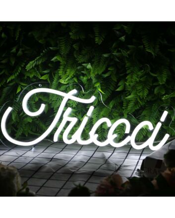 Tricoci White Neon Sign