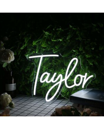 Taylor White Neon Sign